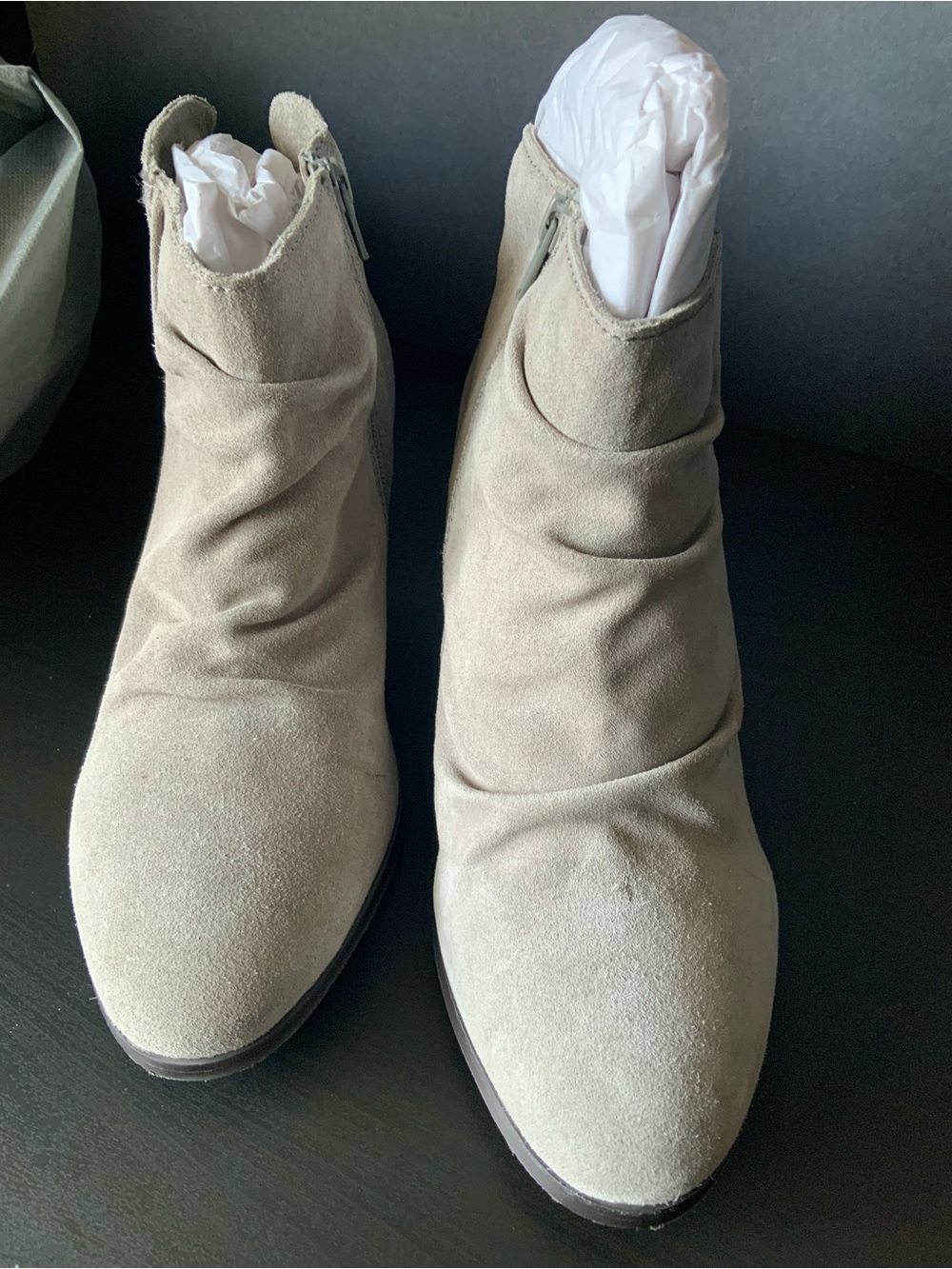 Diba Suede Ankle Booties in Light Taupe